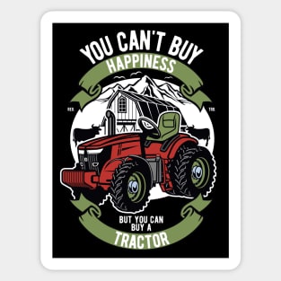 You can't buy happiness, Funny Farmer And Rancher Tractor Sticker